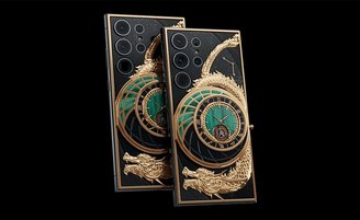 The cell phones are made of coated titanium and, on the back, feature a low-relief dragon made of 24K gold.